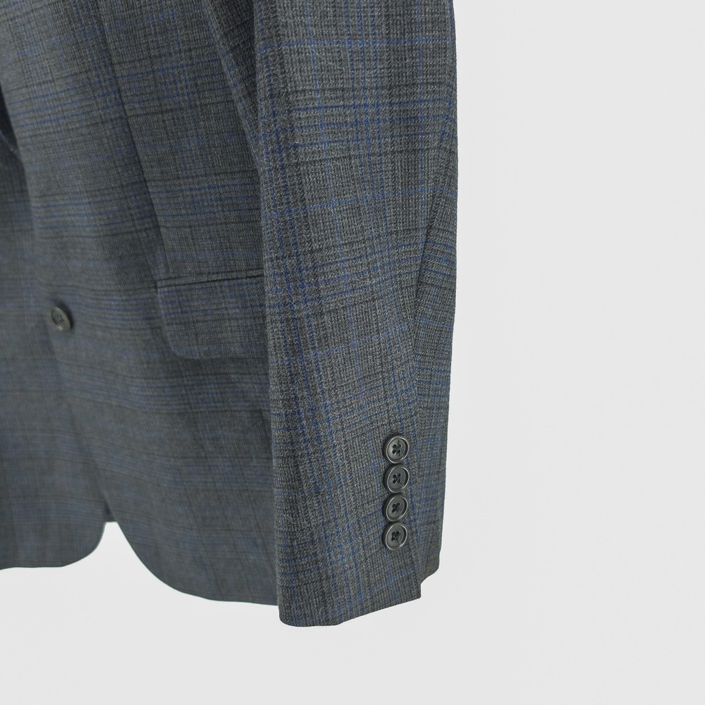 Brooks Brothers Men Sport Coat 100% Wool Grey Blue Glen Plaid 42R Madison Blazer - Picture 6 of 16
